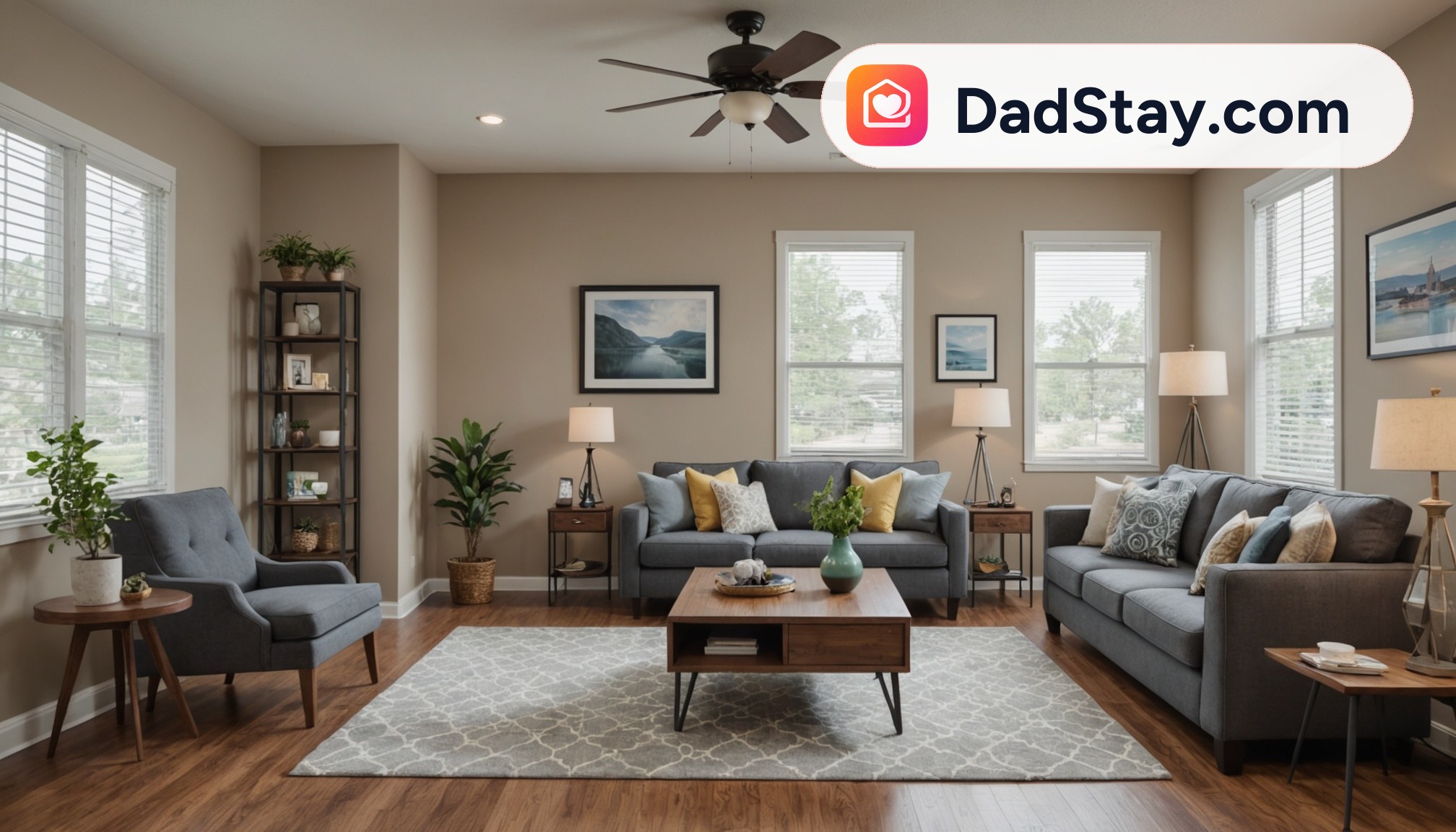 An empty living room in a San Antonio short-term rental with a sofa, coffee table, and TV. The kitchen has modern appliances. The bedroom has a king-sized bed. The bathroom is clean and well-appointed.