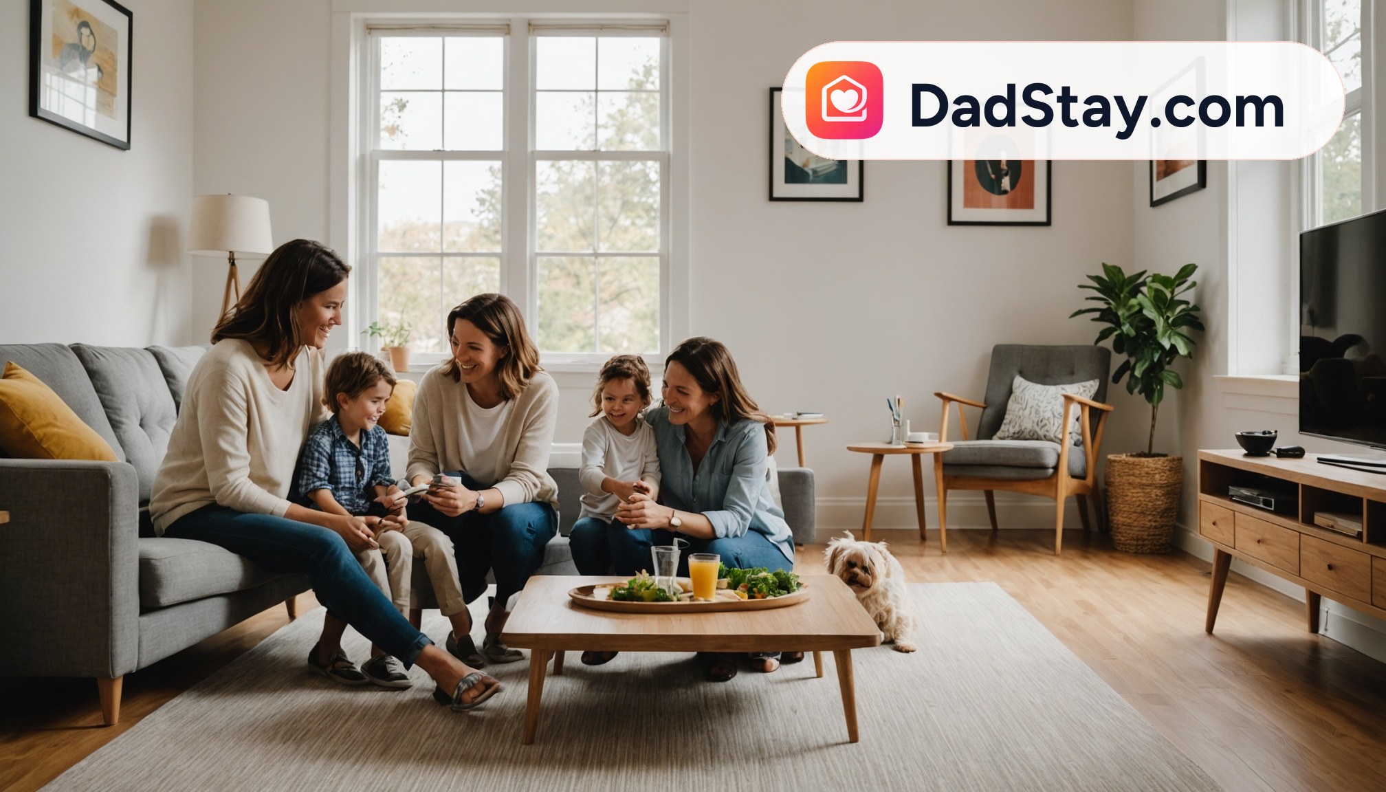 A family enjoying a short-term rental at DadStay